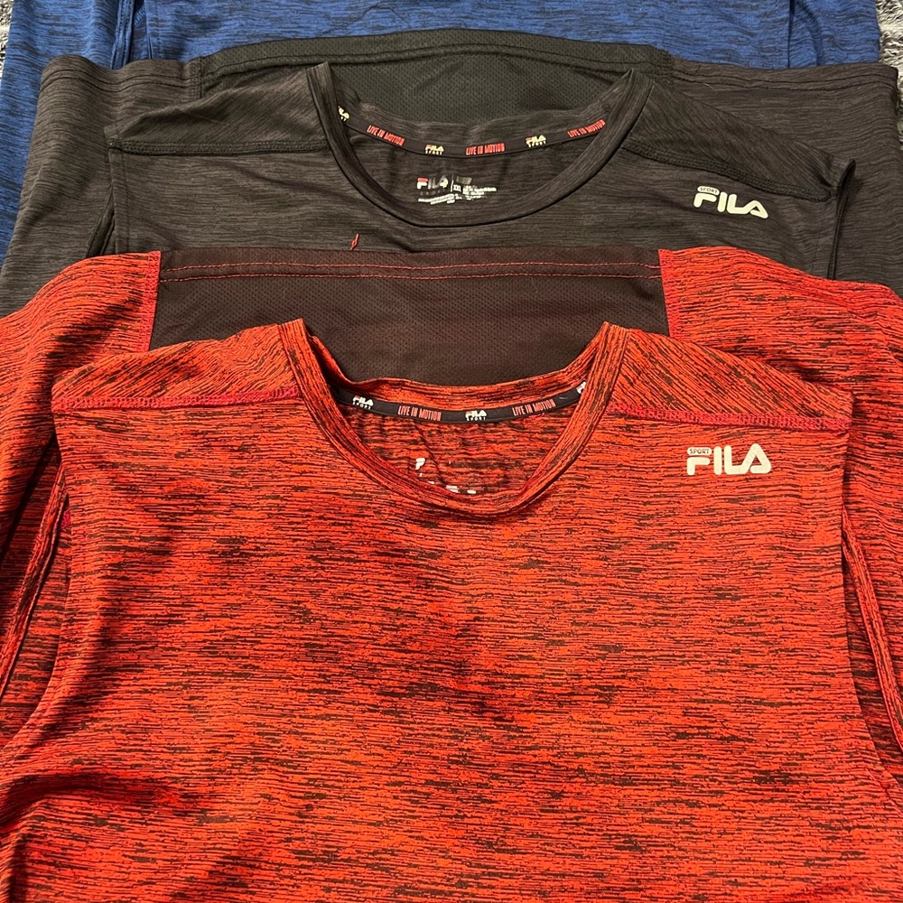 Fila Men's Red, Black, and Blue Tank Tops